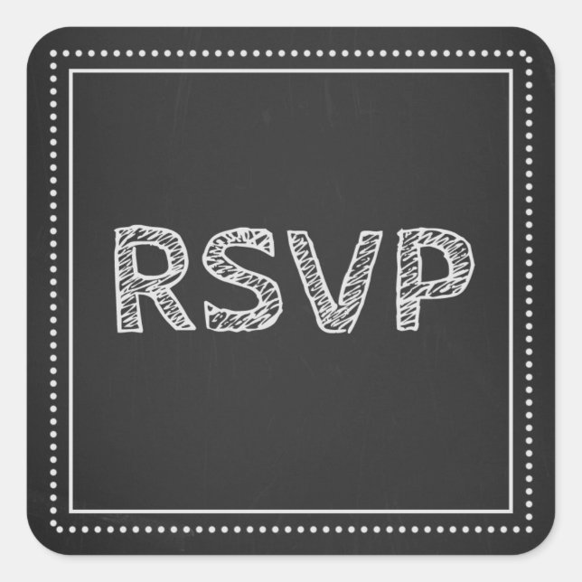 Sellos para sobres de Chalkboard Wedding RSVP (Anverso)