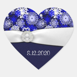 Sellos para sobres de copo de nieve azul y blanco 