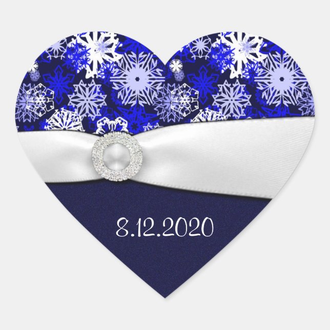 Sellos para sobres de copo de nieve azul y blanco  (Anverso)