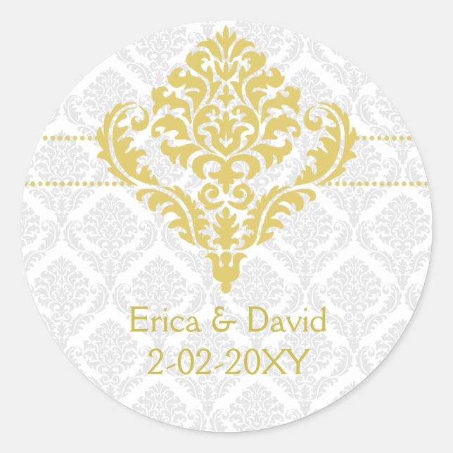 sellos para sobres de damasco amarillo (Anverso)