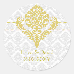 sellos para sobres de damasco amarillo