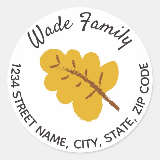 Sellos para sobres de dirección de la hoja de otoñ (Anverso)