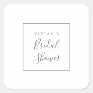 Sellos para sobres de ducha de novia de plata mini