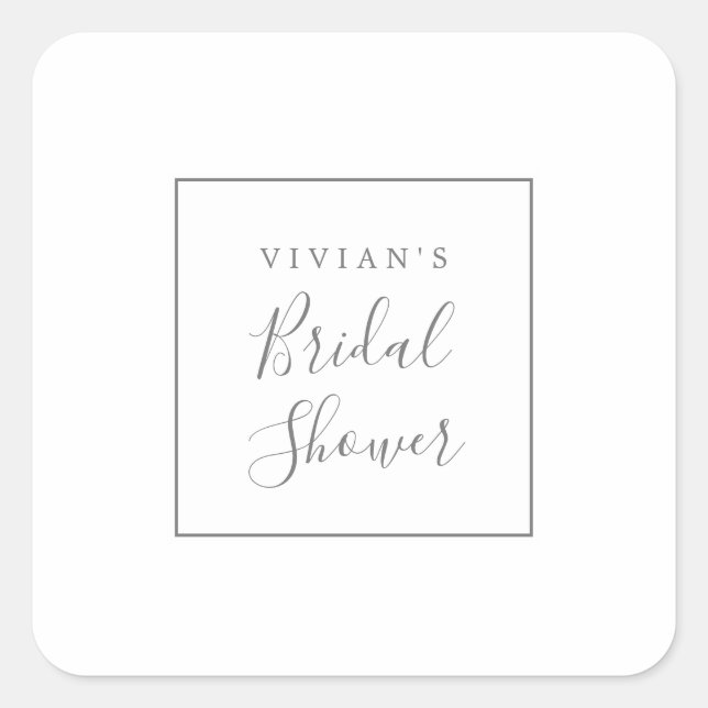 Sellos para sobres de ducha de novia de plata mini (Anverso)