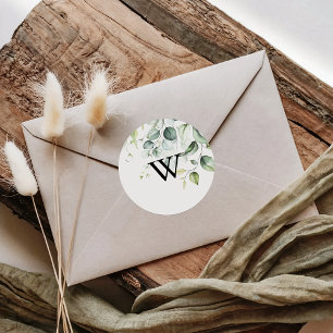 Sellos para sobres de Eucalyptus Monograma Boda