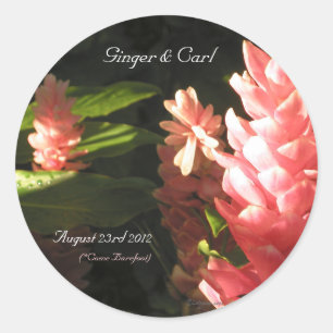 Sellos para sobres de flores tropicales de jengibr