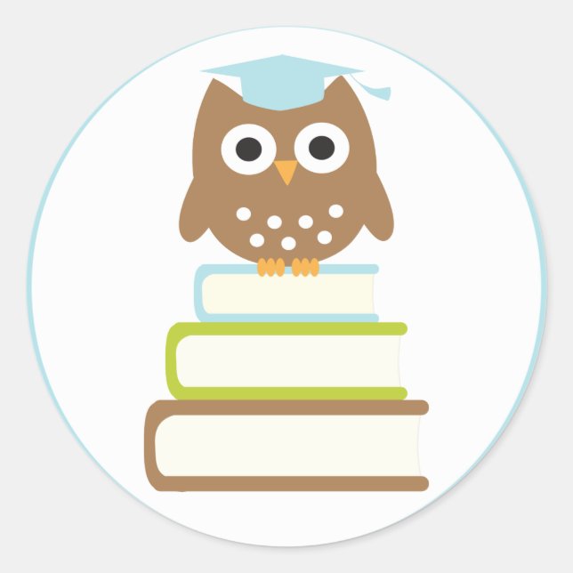 Sellos para sobres de Graduación de Lechuza Azul (Anverso)