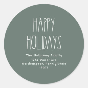 Sellos para sobres de Green Boho Happy Holidays