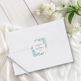 Sellos para sobres de invitación a la boda azul de
