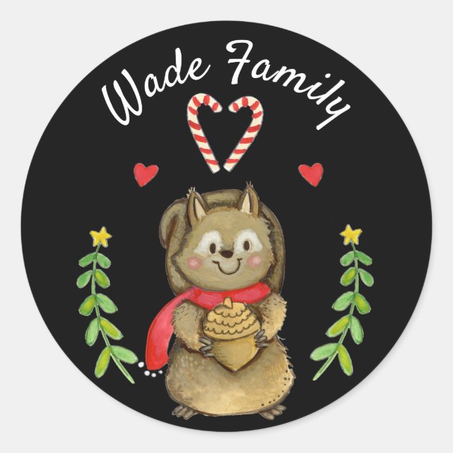 Sellos para sobres de la ardilla del día de fiesta (Anverso)