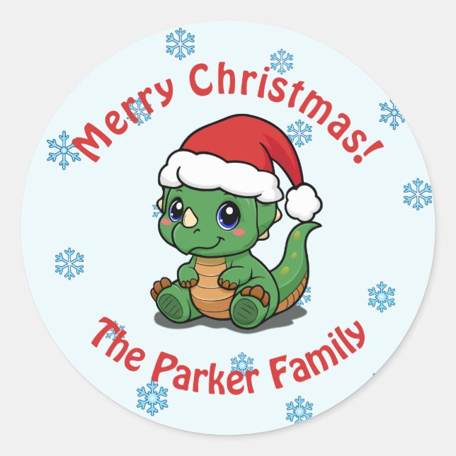 Sellos para sobres de los Navidades de los dinosau (Anverso)