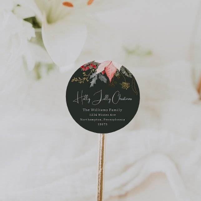 Sellos para sobres de los Navidades de Winter Flor (Subido por el creador)