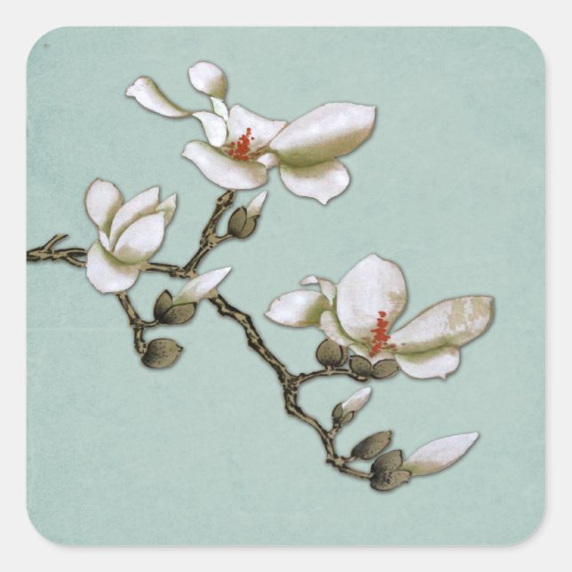 Sellos para sobres de Magnolia verde azulada y bla (Anverso)