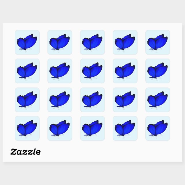Sellos para sobres de mariposa azul (Hoja)