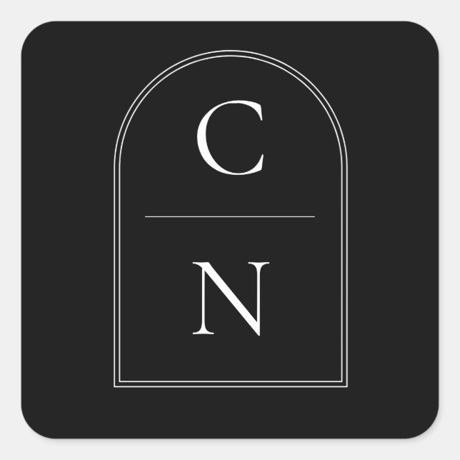 Sellos para sobres de monograma de arco elegante (Anverso)