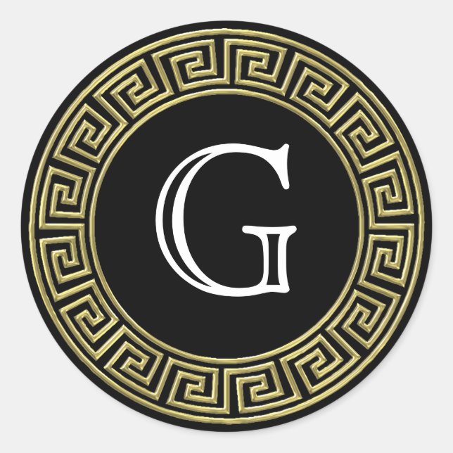 Sellos para sobres de Monograma de Clave Griega de (Anverso)
