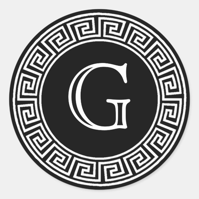 Sellos para sobres de Monograma de la llave griega (Anverso)