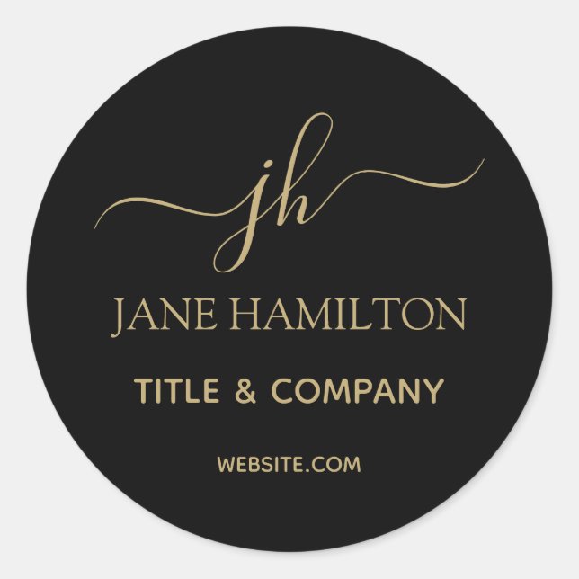 Sellos para sobres de monograma de oro negro (Anverso)