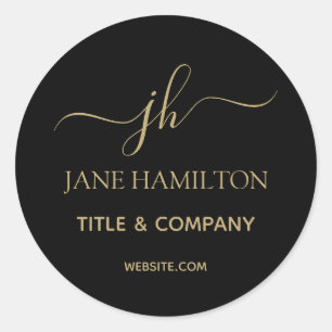 Sellos para sobres de monograma de oro negro