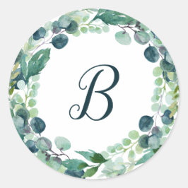 Sellos para sobres de monograma de Wreath de veget