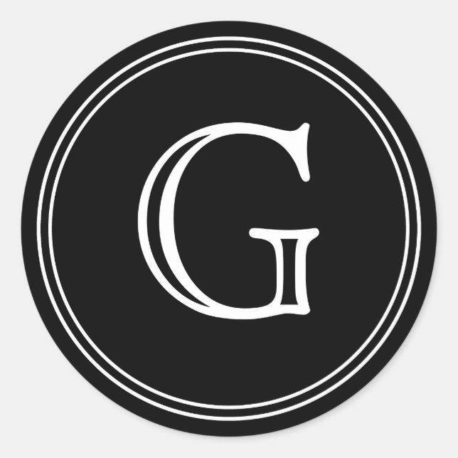 Sellos para sobres de monograma negro favorecen la (Anverso)