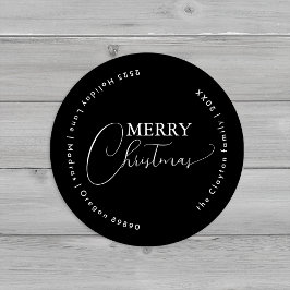 Sellos para sobres de Navidad Black Simple y Moder