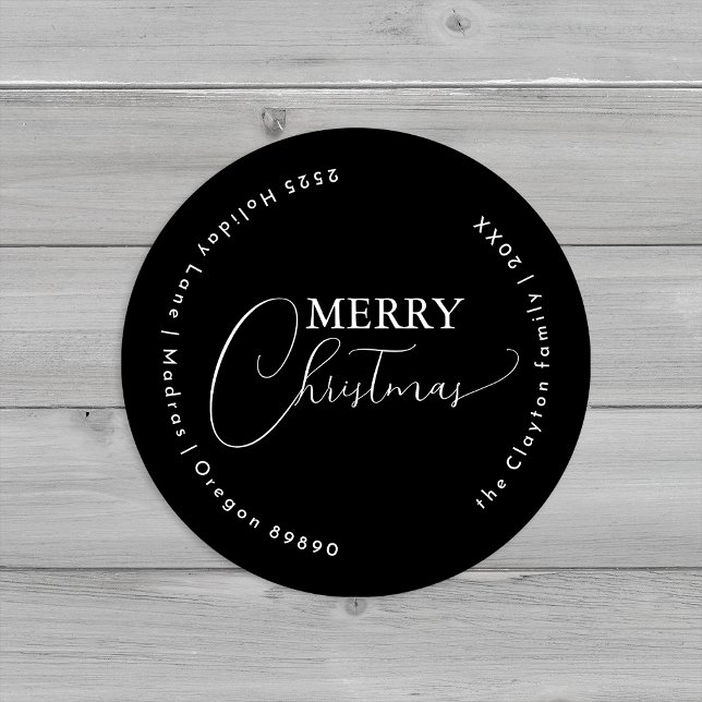Sellos para sobres de Navidad Black Simple y Moder (Subido por el creador)