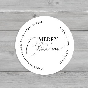 Sellos para sobres de Navidad White Simple Y Moder
