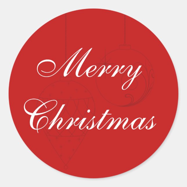 Sellos para sobres de Navidades rojos con ornament (Anverso)