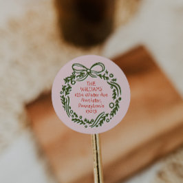 Sellos para sobres de Navidades rosados de época d