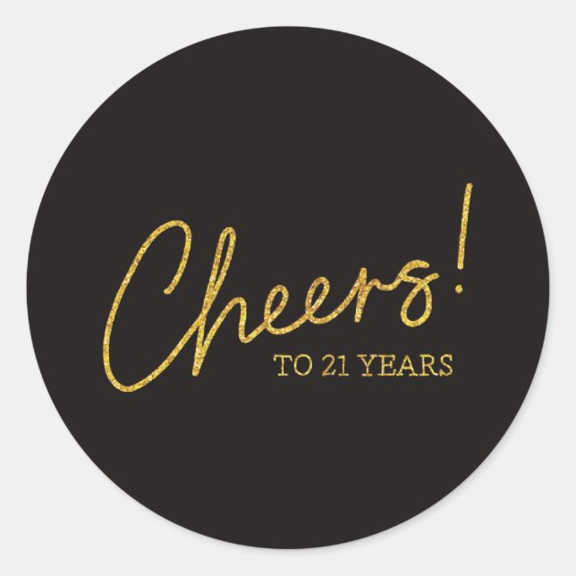 Sellos para sobres de oro 21 de cumpleaños (Anverso)