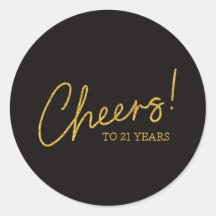 Sellos para sobres de oro 21 de cumpleaños