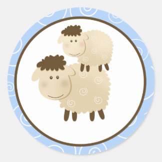 Sellos para sobres de ovejas de Baa Azul / Toppers