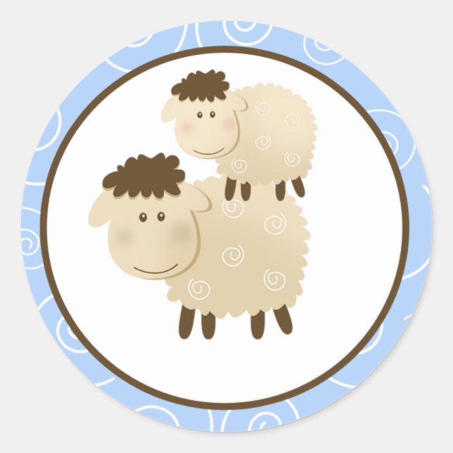 Sellos para sobres de ovejas de Baa Azul / Toppers (Anverso)