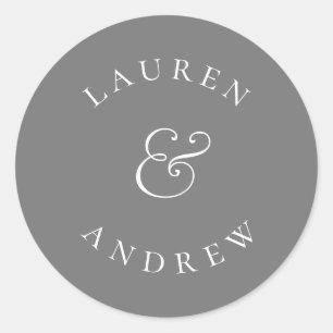 Sellos para sobres de Pegatina Minimalista gris pl