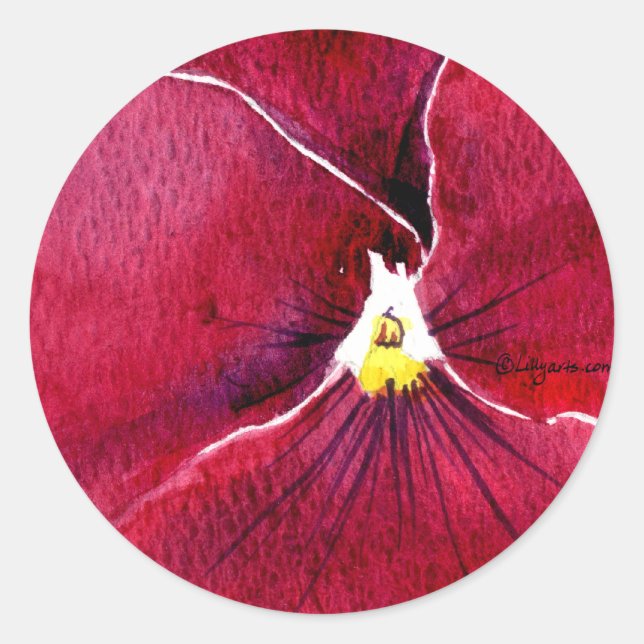 Sellos para sobres de pegatinas de bodas de pansy  (Anverso)