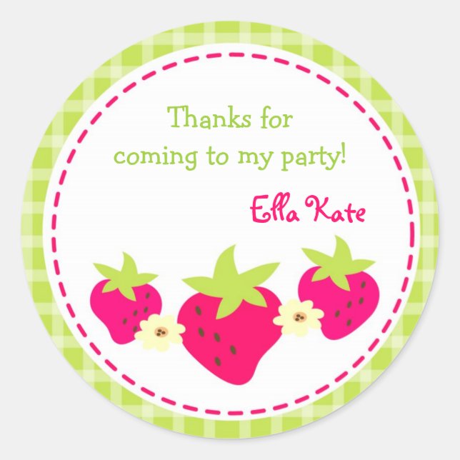 Sellos para sobres de Pegatinas de Fresa Favor (Anverso)