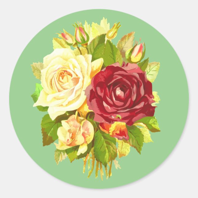 Sellos para sobres de Pegatinas de rosa amarillo y (Anverso)