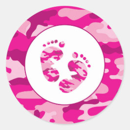 sellos para sobres de pies de camo rosados chicas
