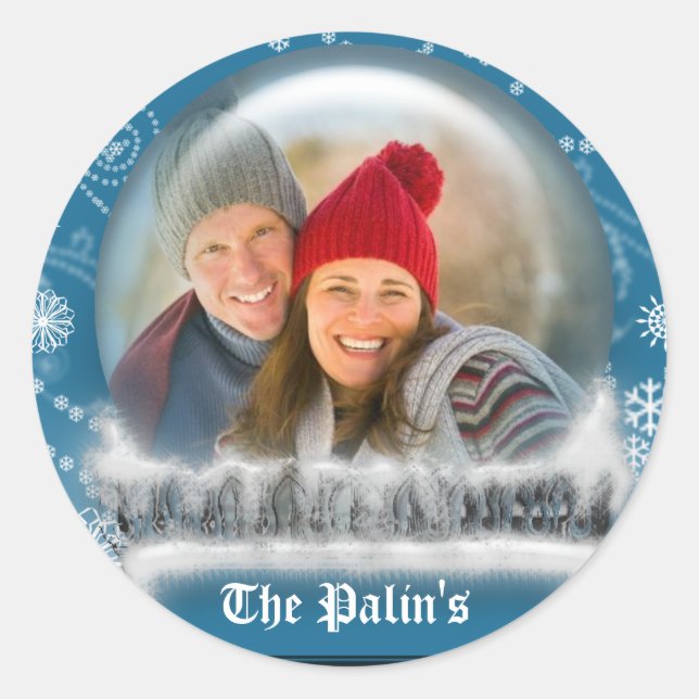 Sellos para sobres de plantilla de Globe de Nieve  (Anverso)