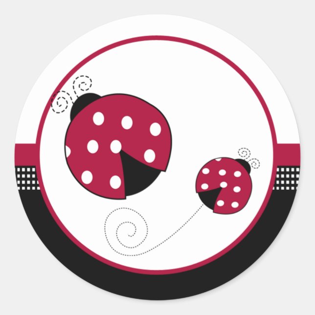Sellos para sobres de Polkadot Ladybugs (Anverso)