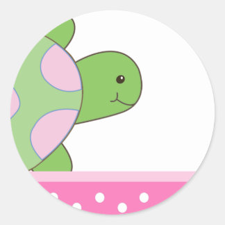 Sellos para sobres de tortuga rosada en el mar