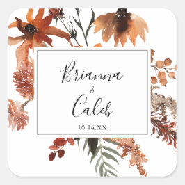 Sellos para sobres del Boda Boho Botanical Floral