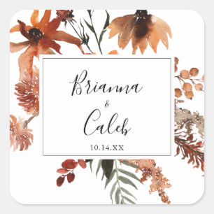 Sellos para sobres del Boda Boho Botanical Floral