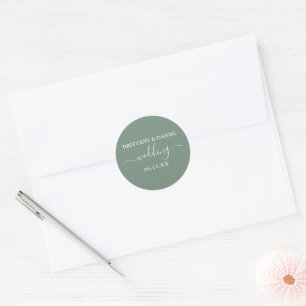 Sellos para sobres del Boda Calligraphy Sage Green