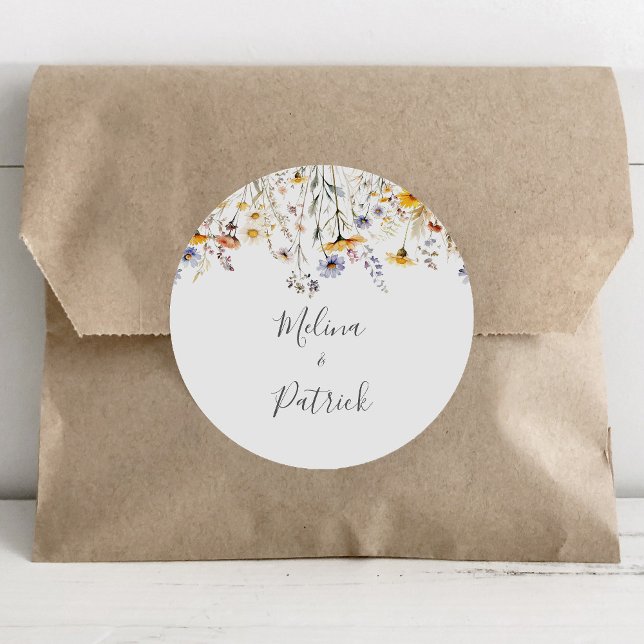 Sellos para sobres del Boda de flores silvestres d (Subido por el creador)