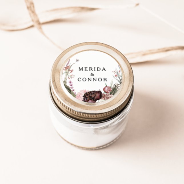 Sellos para sobres del Boda Floral Borgoña Boho (Subido por el creador)