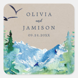 Sellos para sobres del Boda Kraft Rocky Mountain