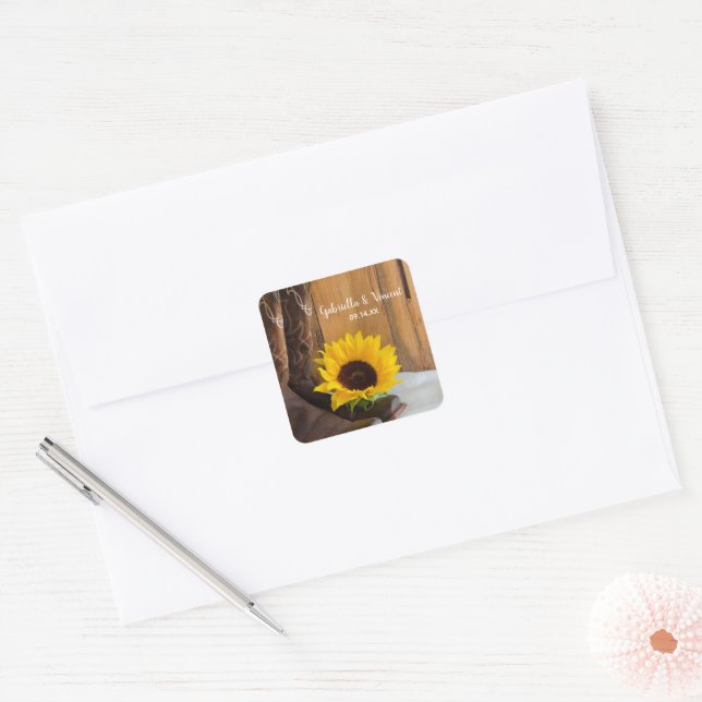 Sellos para sobres del Boda occidental del girasol (Sobre)