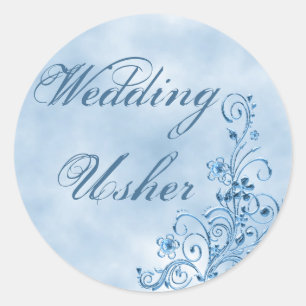 Sellos para sobres del boda Usher: Elegancia azul 